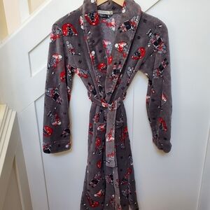 Gray with Red and Black Hockey Plush Robe